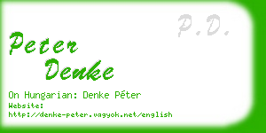 peter denke business card